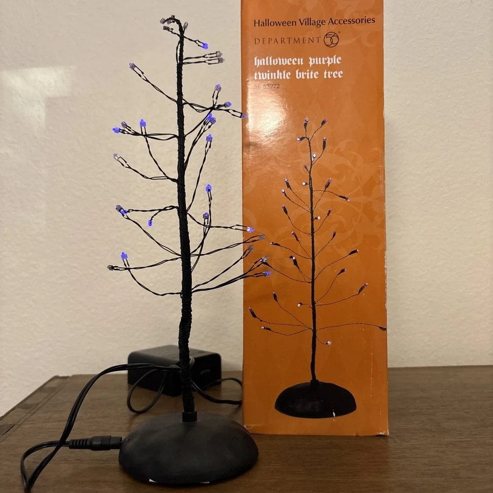 Dept 56 Halloween Purple Twinkle Brite Tree 53272 Halloween Village Accessories